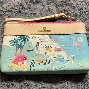 Spartina 449 Florida Map Wristlet in Cream and Blue